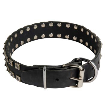 New Buckle Leather Swiss Mountain Dog Collar Studded New Adjustable