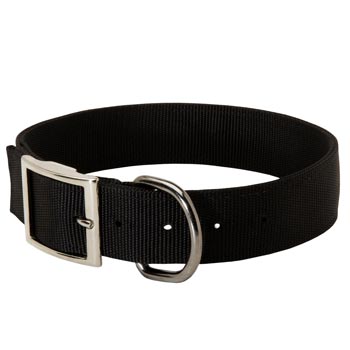 Nylon Swiss Mountain Dog Collar with Adjustable Steel Nickel Plated Buckle