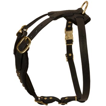 Easy Adjustable Leather Swiss Mountain Dog Harness