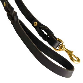 Dog Leash Leather with Snap Hook Brass-Made for Swiss Mountain Dog
