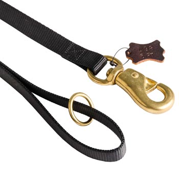 Swiss Mountain Dog Nylon Leash with Brass O-ring and Snap Hook