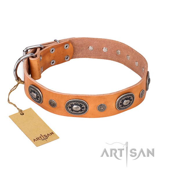 Soft to touch leather collar handmade for your pet