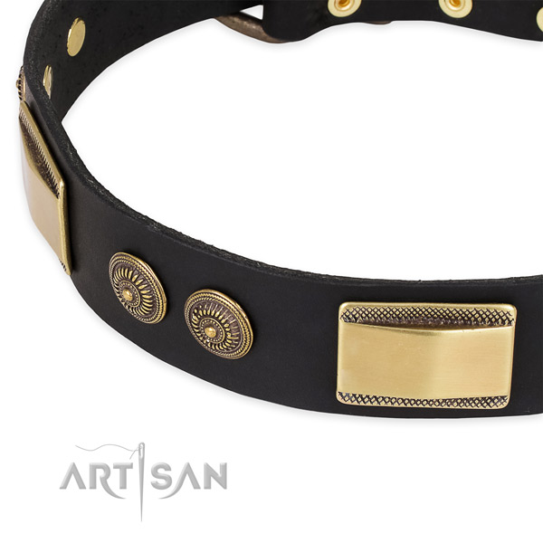 Exquisite full grain leather collar for your beautiful dog