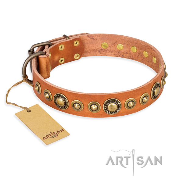 Best quality full grain leather collar handmade for your dog