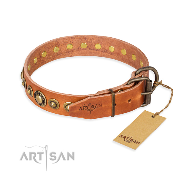 Quality leather dog collar made for handy use