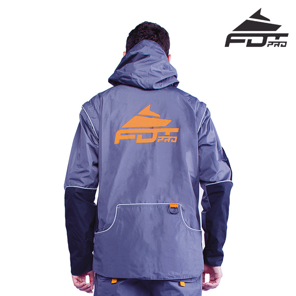 FDT Pro Dog Trainer Jacket of Grey Color with Reliable Side Pockets